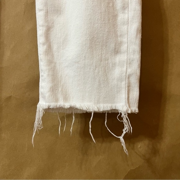 Agolde | Sophie Crop High Rise Distressed Skinny Jeans Raw Hem White Size 29 - Picture 8 of 16